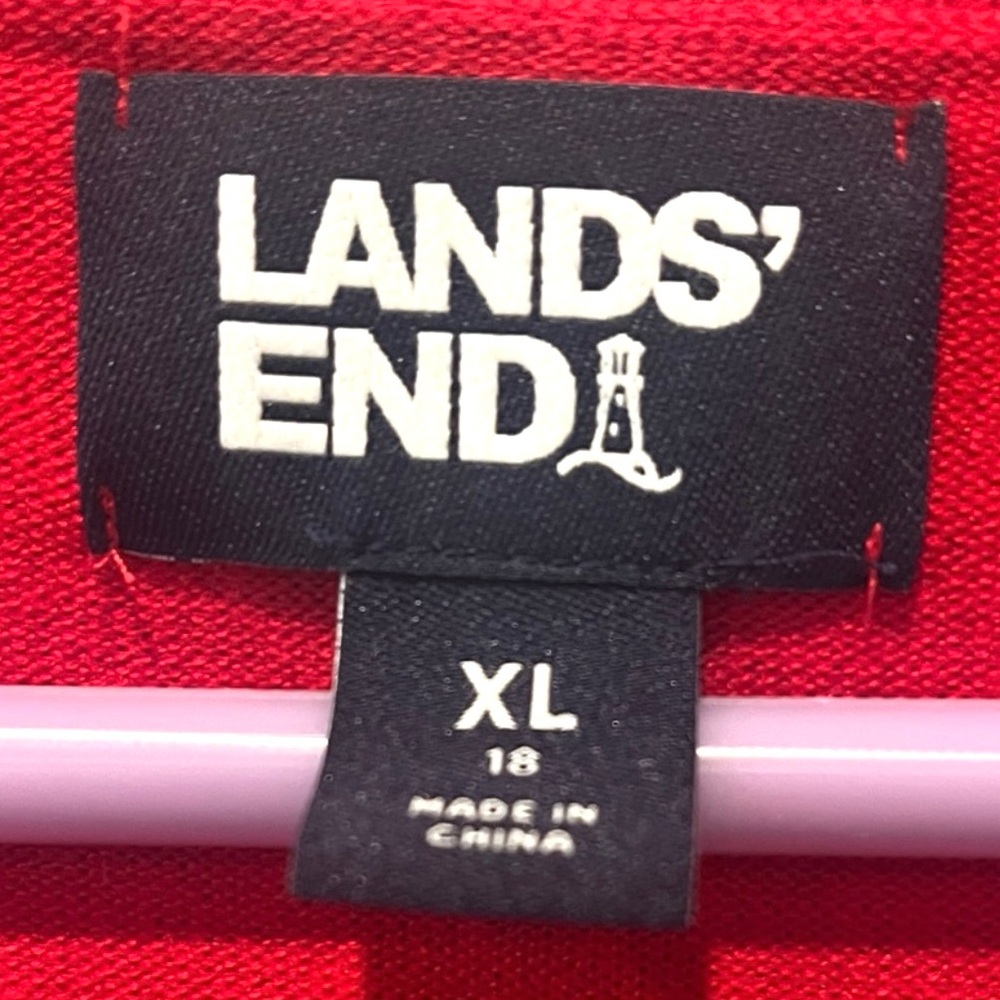 Lands' End Red Long Sleeve Button Up Cardigan Sweater Women’s Size XL NWOT - Picture 8 of 8